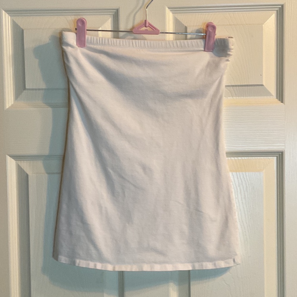 White Strapless Tube Top